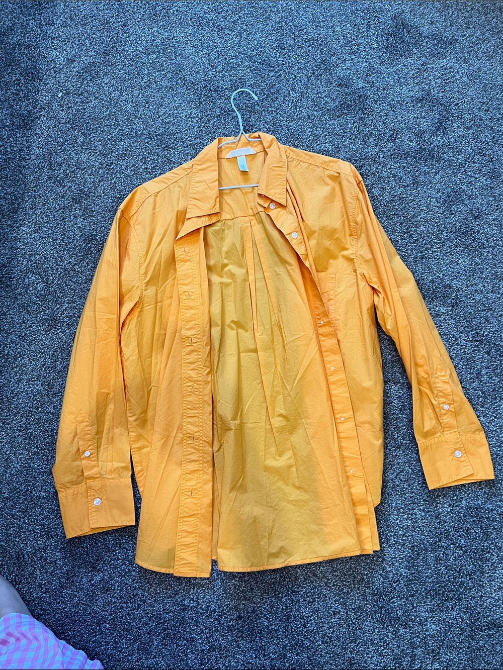 H&M Women's Button-Down Shirt in Orange